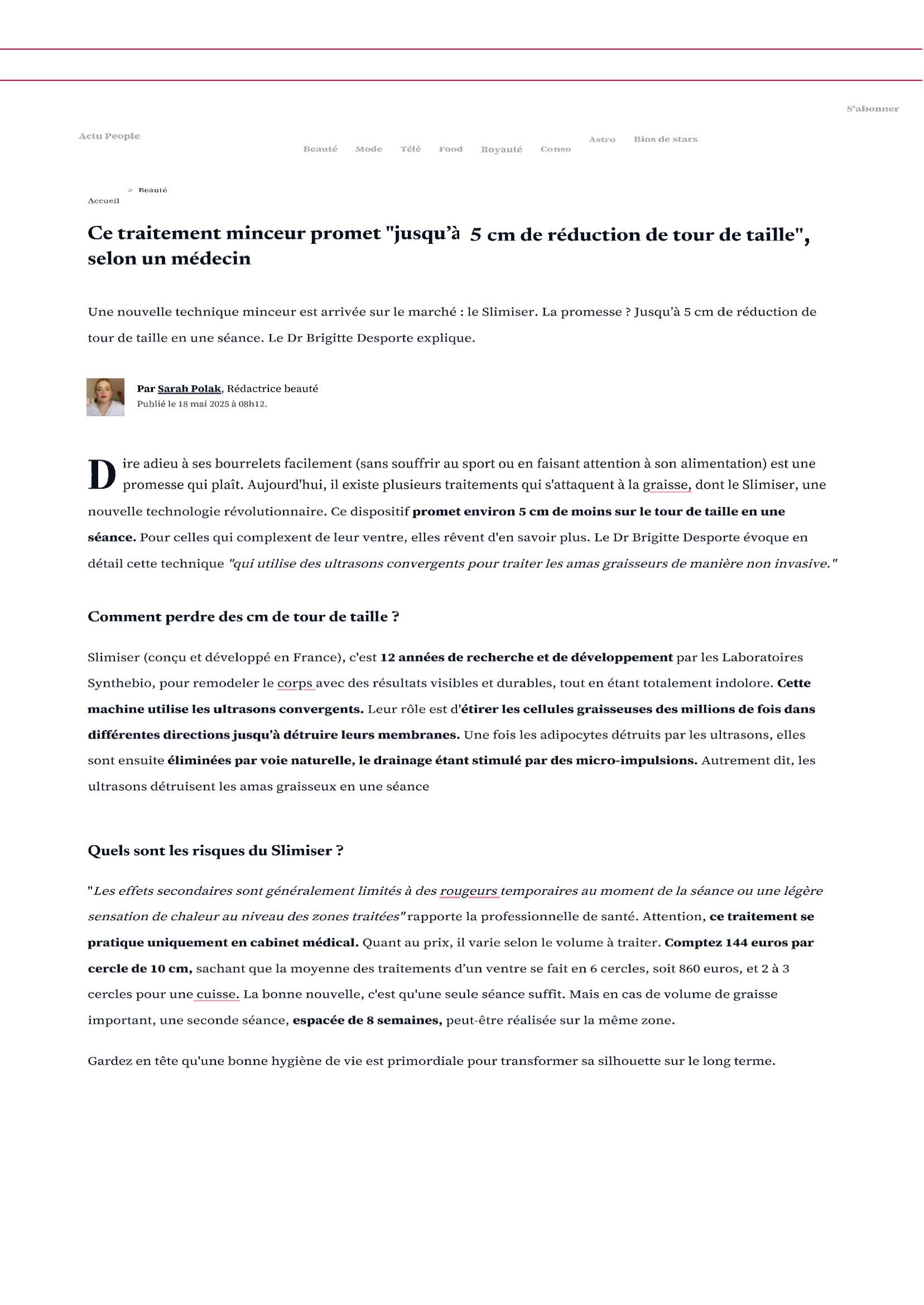 Article Voici